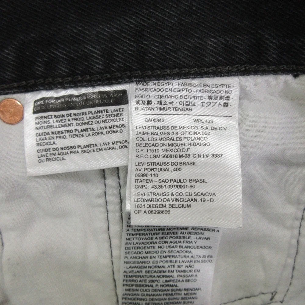 Levi's 501 Original Fit Men's Jeans Size 40x30 Black Straight Leg Denim